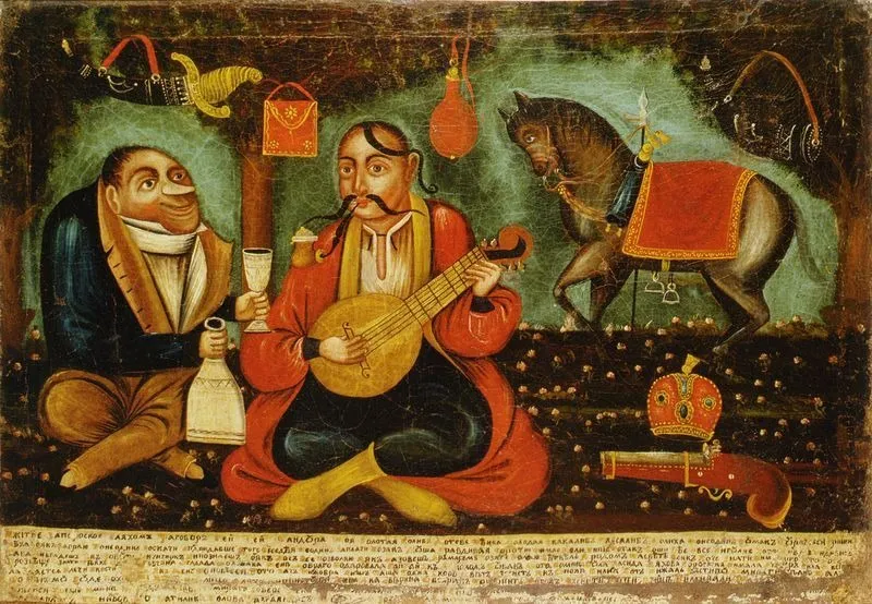 Cossack's conversation with a lach, by Unknown, unspecified, 1850