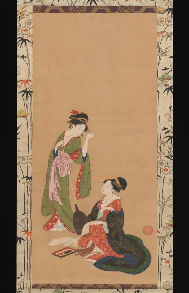 Courtesans Parodying Kanzan and Jittoku, by Unknown