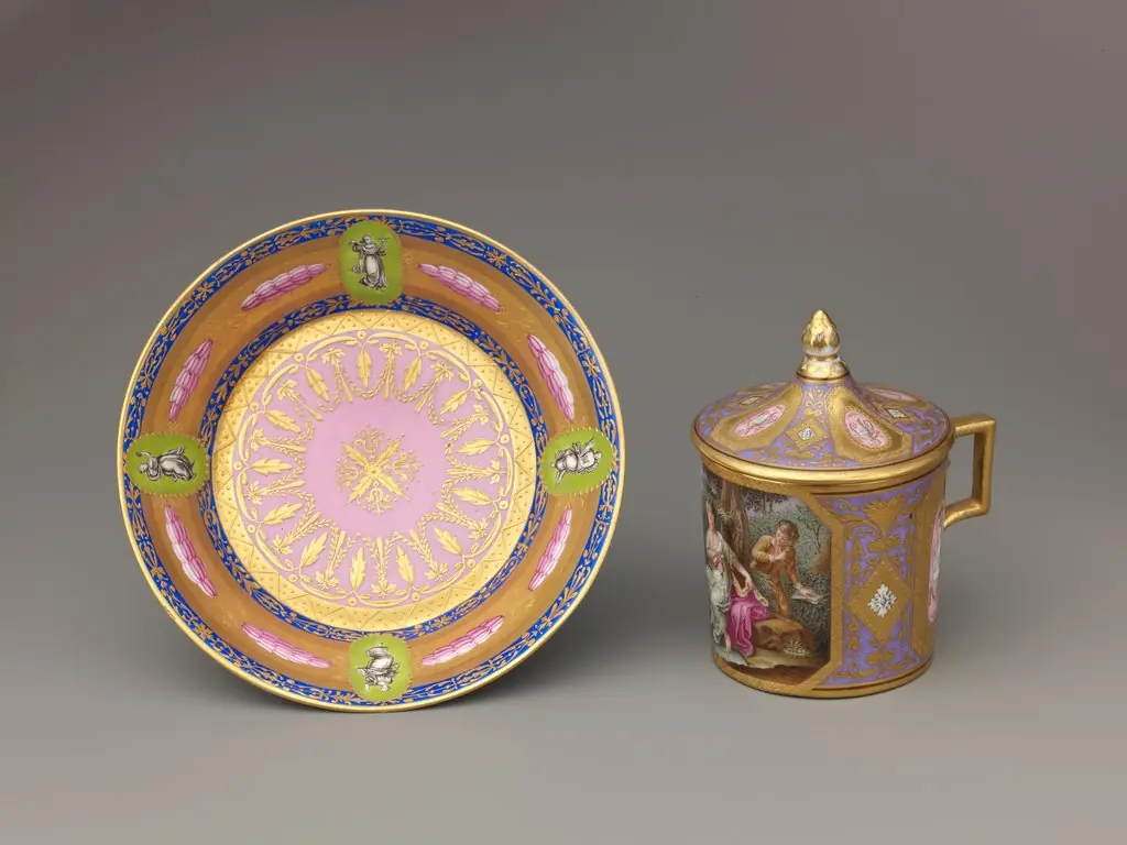 Covered Cup and Saucer, by Unknown