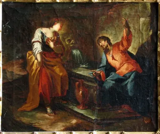 Cristos și samariteana ; pandant: Cristos de vorbă cu Nicodim, by Unknown