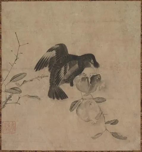 Crow on a Pomegranate, by Unknown, 1504