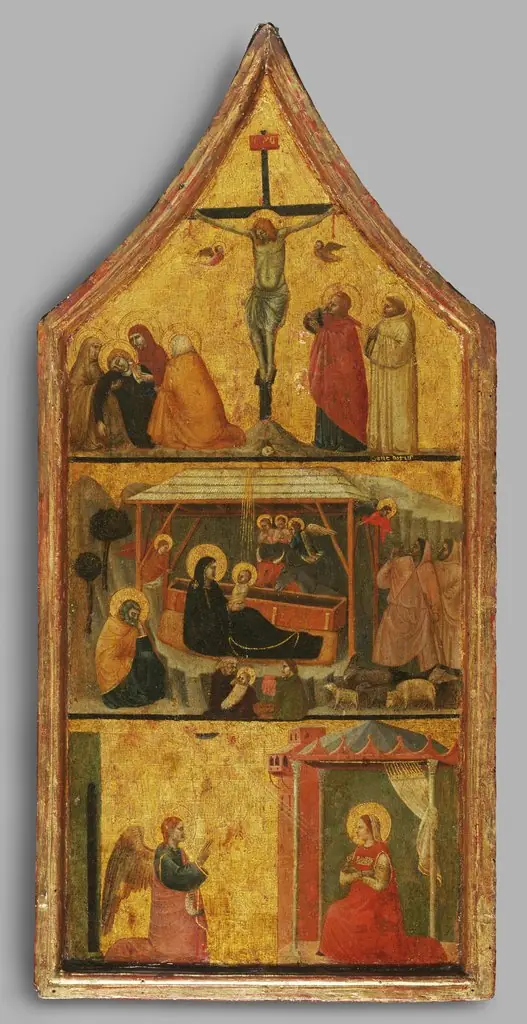 Crucifixion, Nativity, and Annunciation, by Unknown