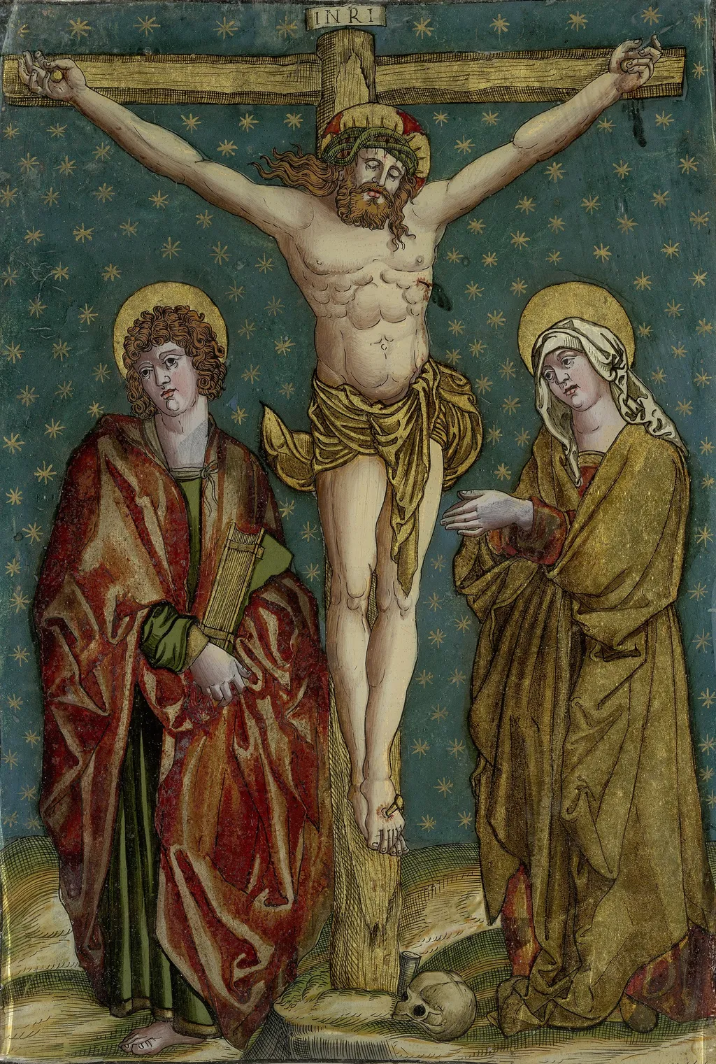 Crucifixion of Christ, with the Virgin and St John, by Unknown, unspecified, 1537