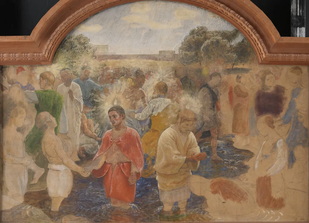 Dåben på Pinsedag, by Unknown, 1898