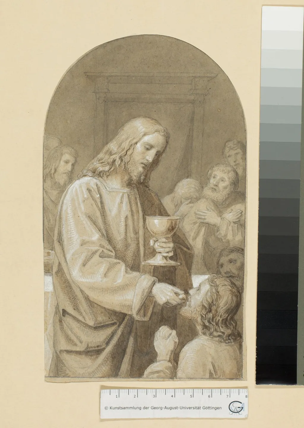 Das letzte Abendmahl (evtl. früher Entwurf für das Walsroder Altargemälde), by Unknown, 1850