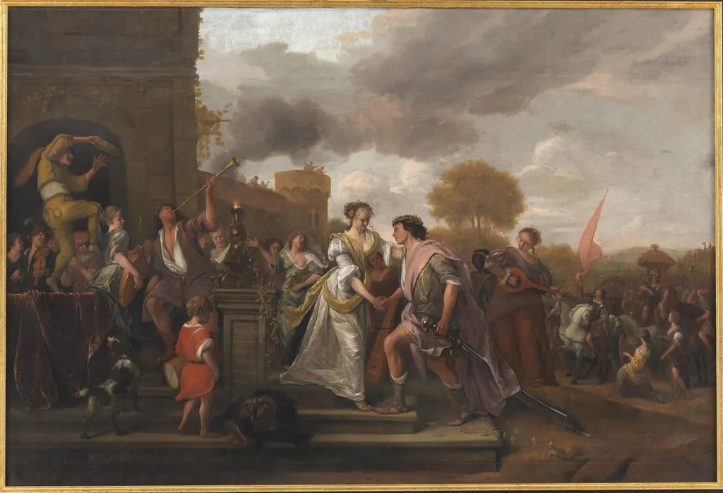 David Returning Victorious after Defeating Goliath and the Philistines, by Unknown, 1671