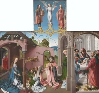 De geboorte met stichter en de besnijdenis, by Unknown, 1500