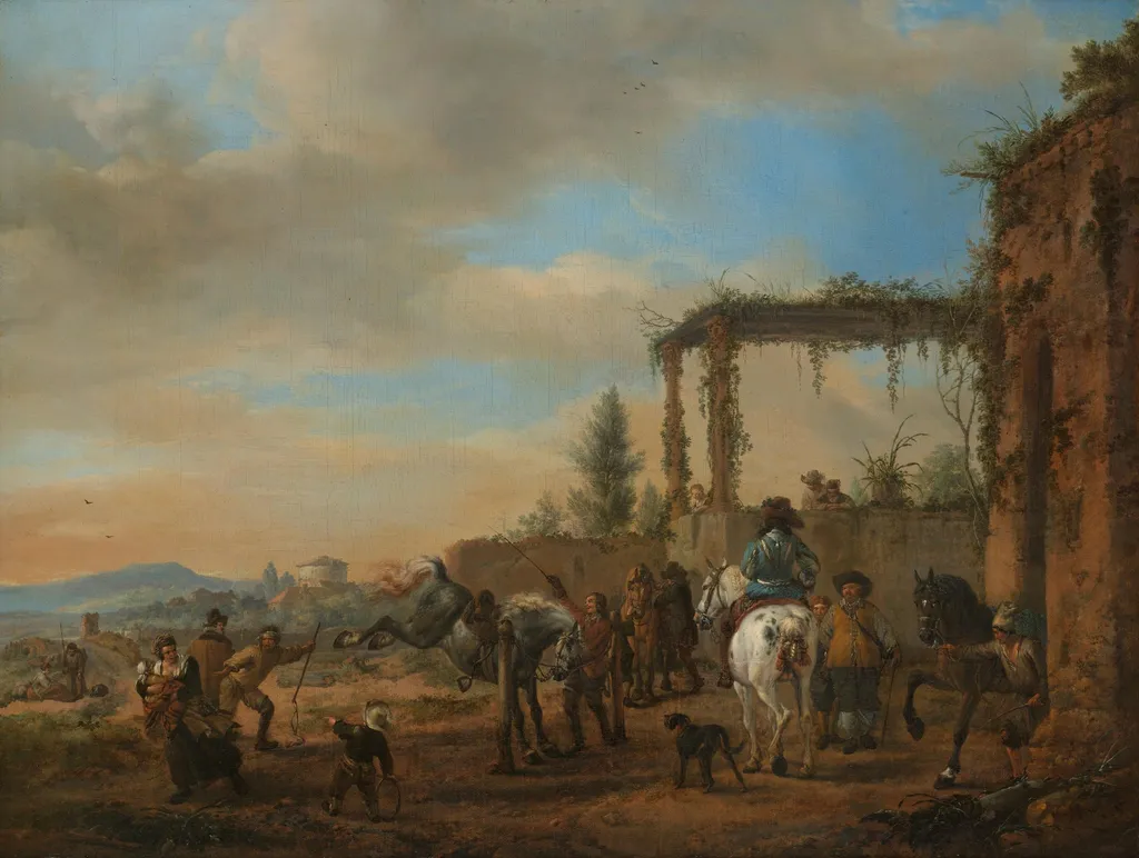 De rijschool, by Unknown, unspecified, 1658