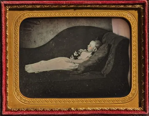 Dead Child On a Sofa, by Unknown