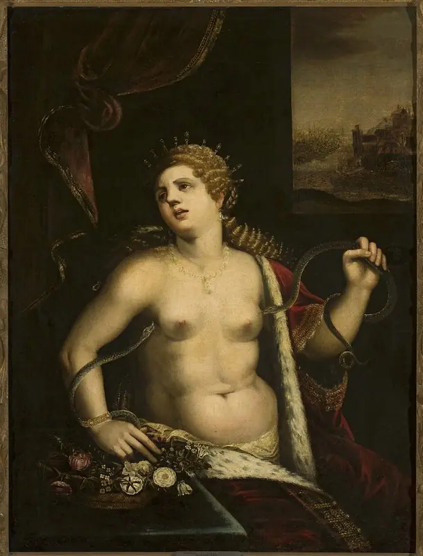 Death of Cleopatra (Plutarch XLIV, 86), by Unknown