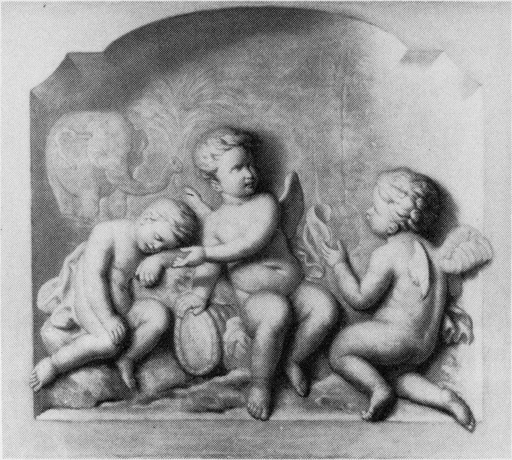 Decoratiestuk met drie putti, by Unknown