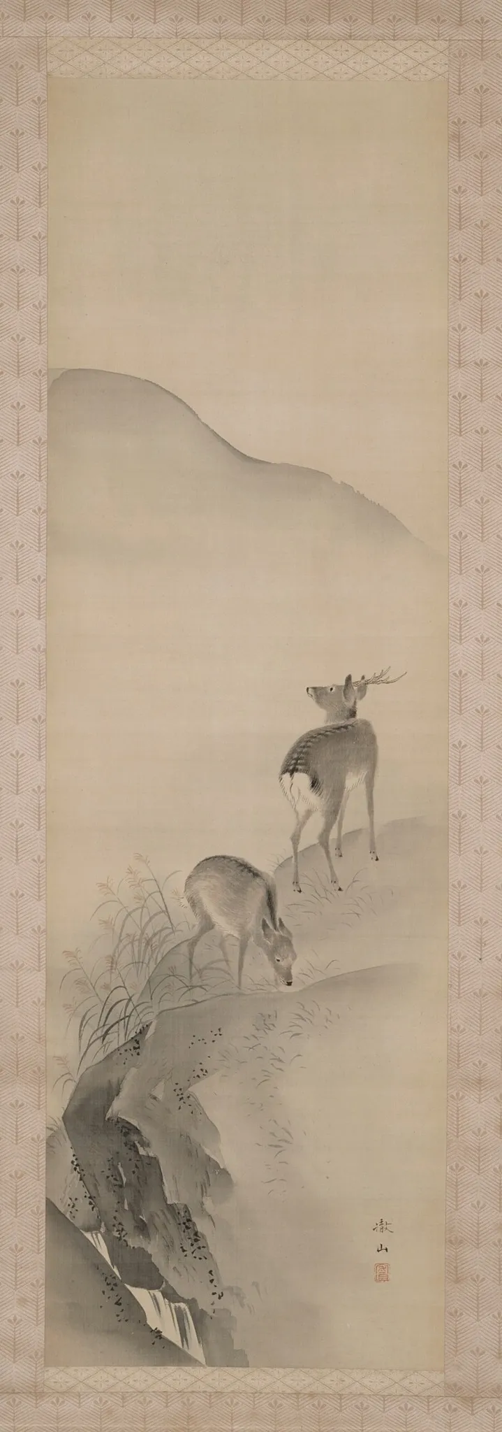 Deer in an Autumn Landscape, by Unknown, unspecified, 1850