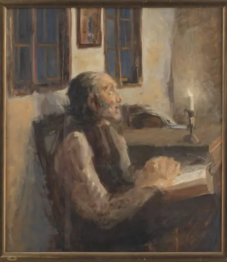 Den gamle mand ved spedelyset, by Unknown