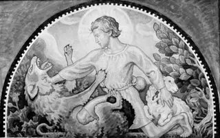 Den gode hyrde Forarbejde til mosaik i Imanuelskirken, by Unknown, 1899