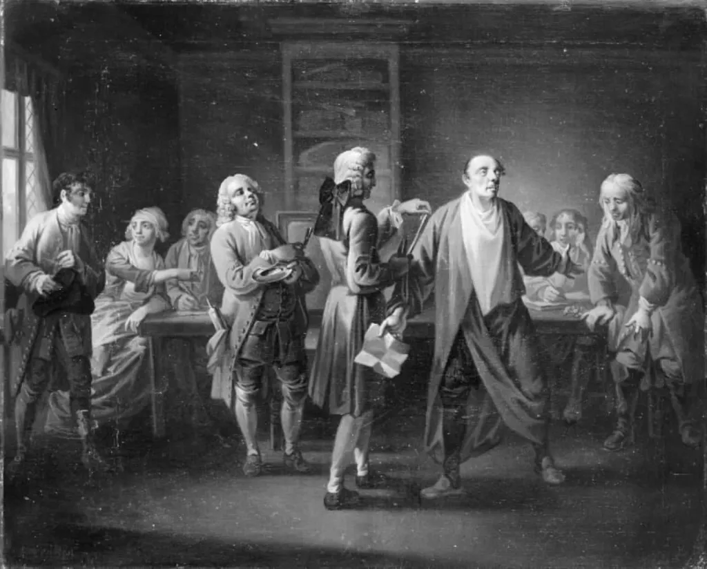 Den Stundesløse, I akt, 6. scene, by Unknown, 1750
