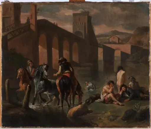 Der Ponte Molle in Rom, by Unknown