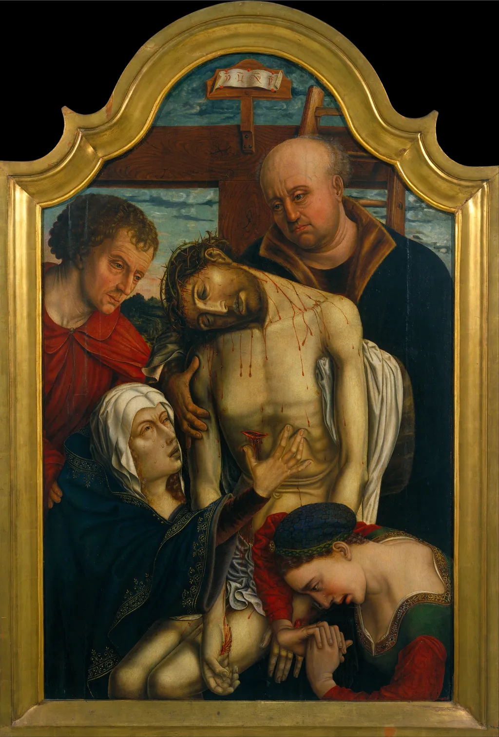 Descent from the Cross, by Unknown, oil, 1550
