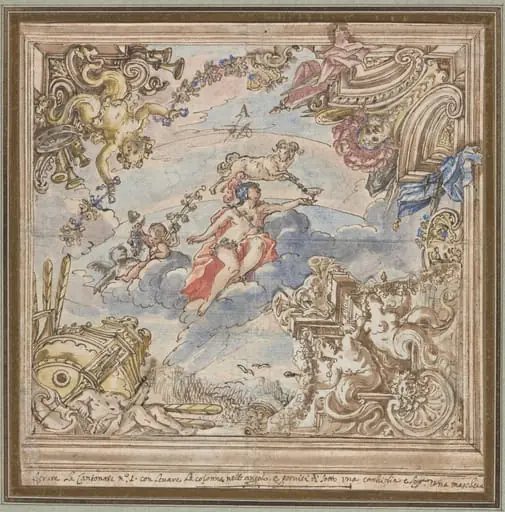 Design for a Ceiling: Mars and Aries, by Unknown