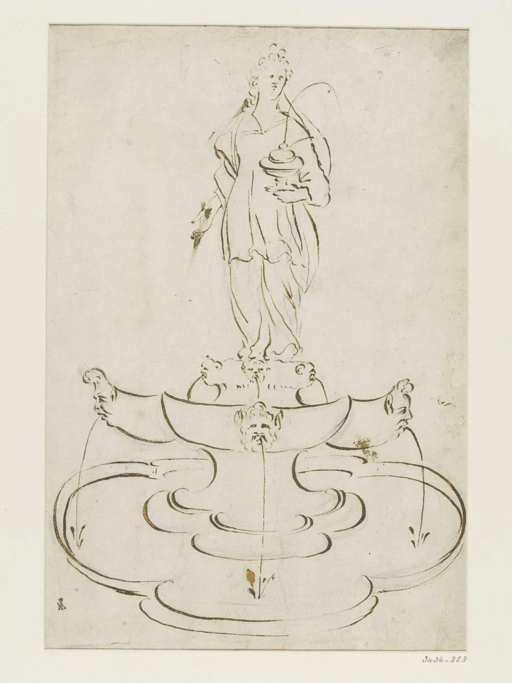 Design for a fountain, by Unknown, 1750