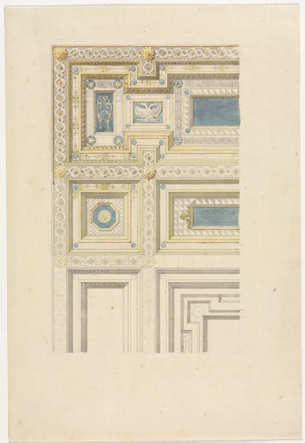 Design for Ornamental Ceiling, by Unknown, 1850