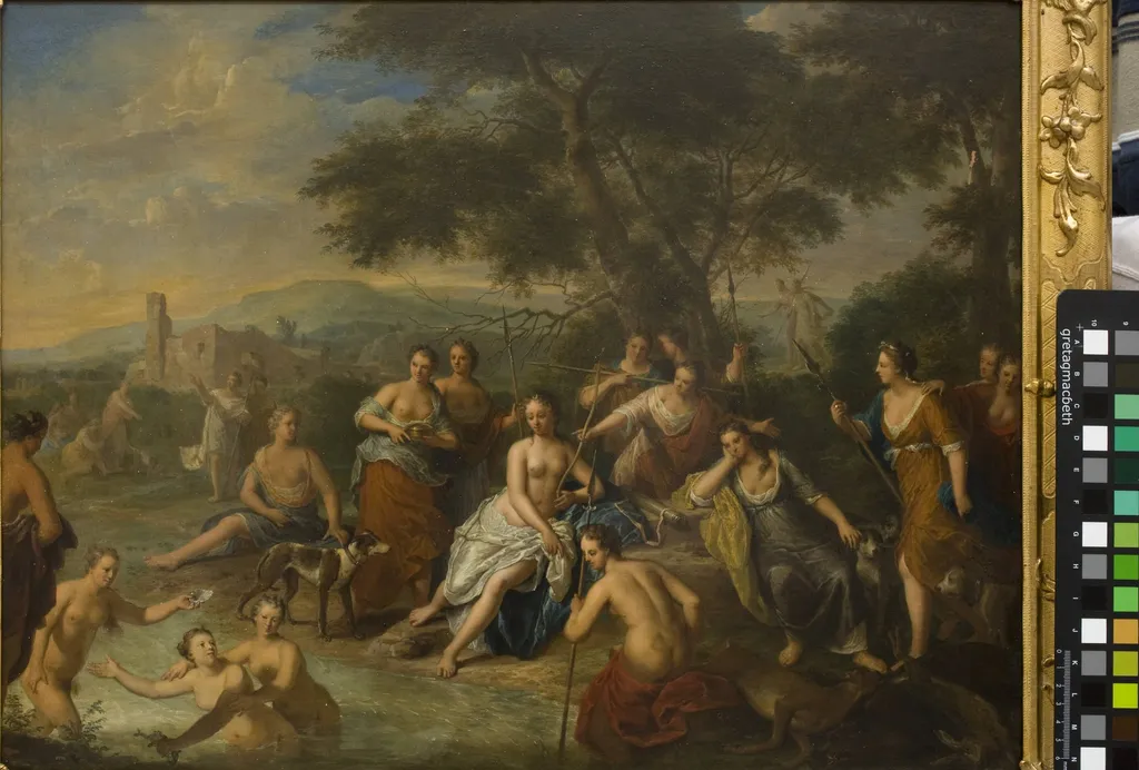Diana and her Nymphs, by Unknown, 1750