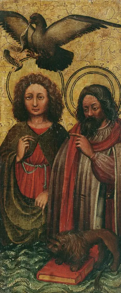 Die Evangelisten Johannes und Markus, by Unknown