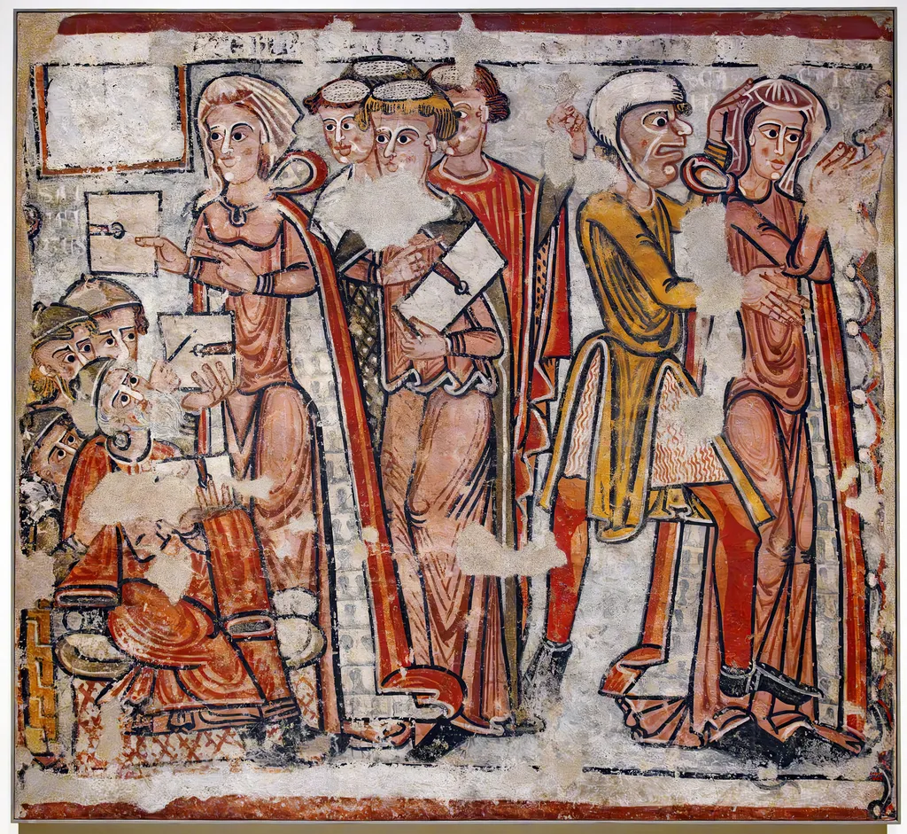 Dispute and Arrest of Saint Catherine, from the cathedral of La Seu d'Urgell, by Unknown, unspecified, 1248