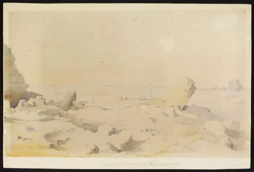 Distant View of the Pyramids - from the Desert at Cairo,, by Unknown