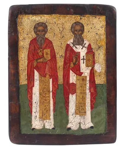Doi Sfinți Ierarhi, by Unknown