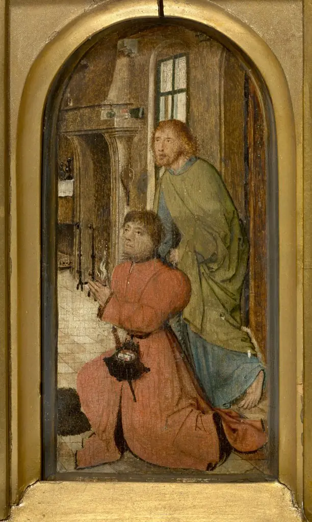 Donor and his Patron, Saint Simon Zelotes, by Unknown