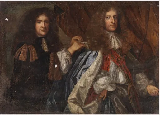 Double Portrait of two Gentlemen, by Unknown, oil, 1696