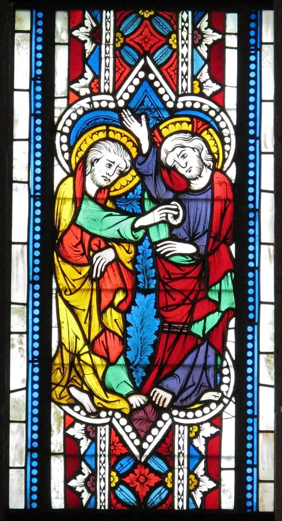 Doubting Thomas, by Unknown, 1350