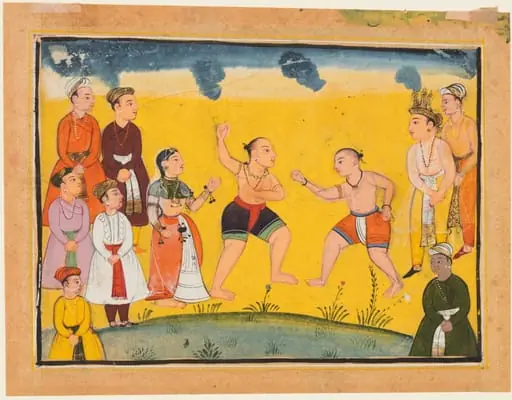 Draupadi Rescued from Abduction, from a Mahabharata, by Unknown