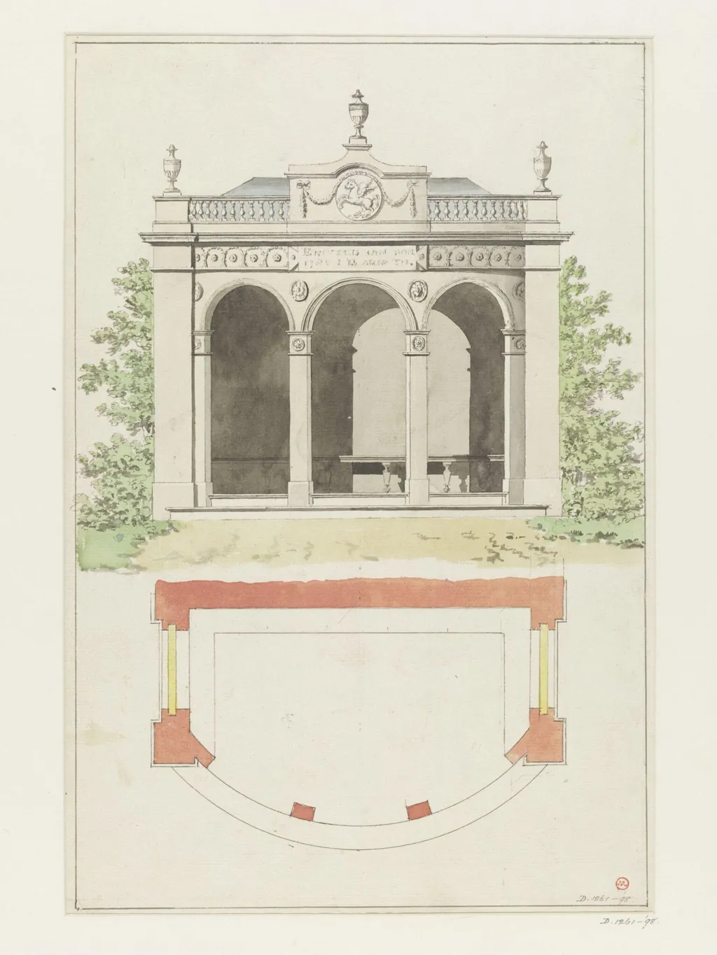 Drawing of a pavilion, by Unknown, 1750