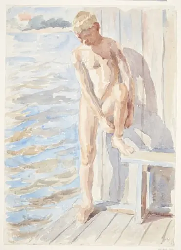 Dreng efter badet, by Unknown