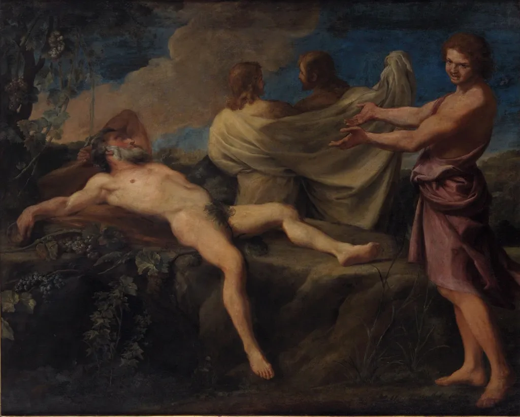 Drunkenness of Noah, by Unknown, unspecified, 1640