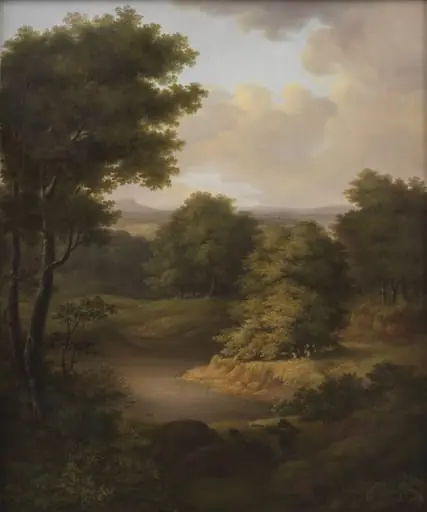 Duck Shooting in a Wooded Landscape, by Unknown