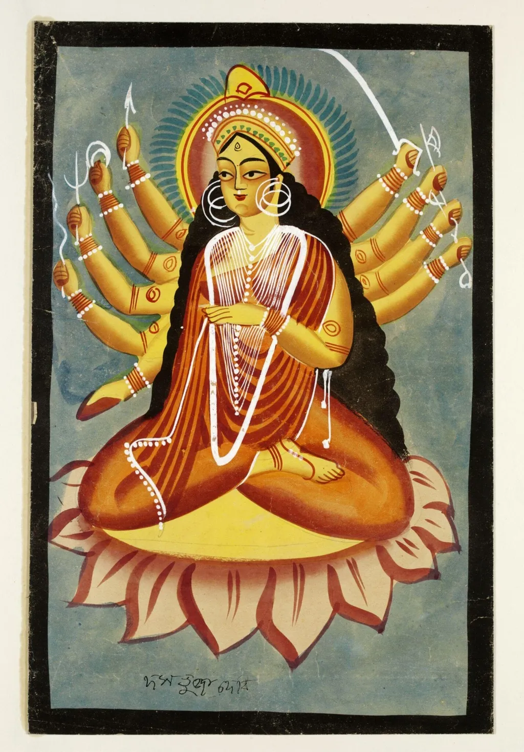 Durga, by Unknown, paint, 1885