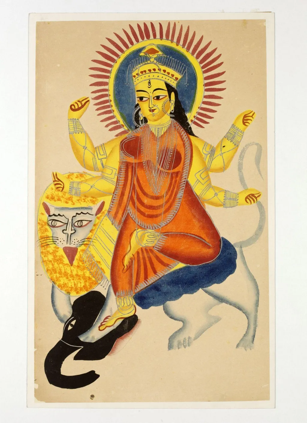 Durga, by Unknown, paint, 1890
