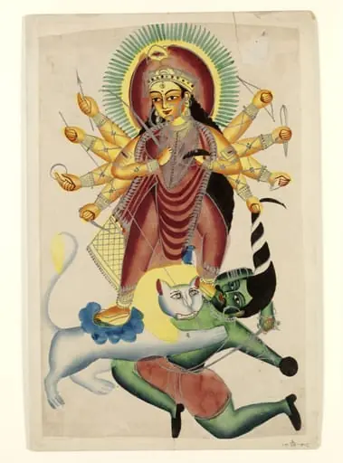 Durga and Mahishasura, by Unknown