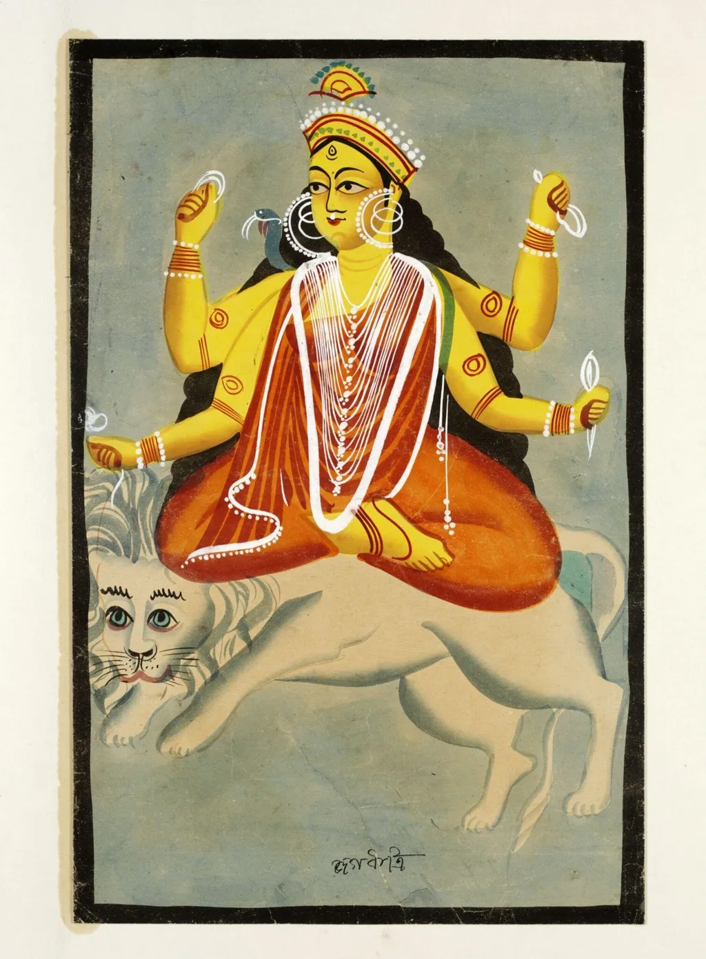 Durga as Jagaddhatri, by Unknown, paint, 1885