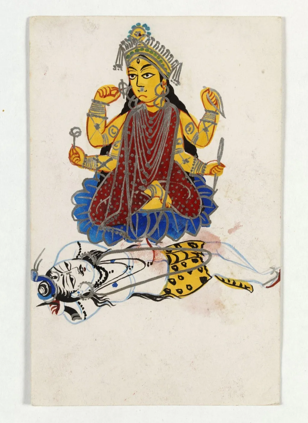 Durga as Rajarajesvari, by Unknown, paint, 1890