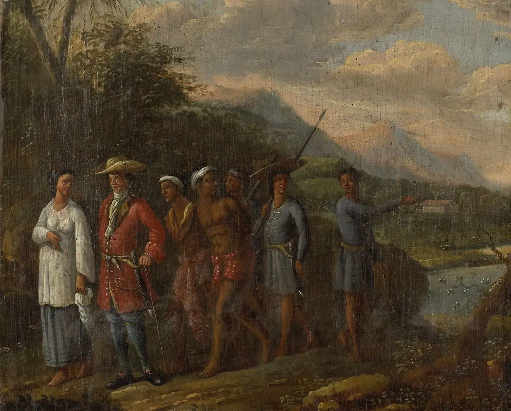 Dutch Merchant with Slaves in a West Indies Hills, by Unknown