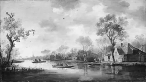Dutch River Scene, by Unknown