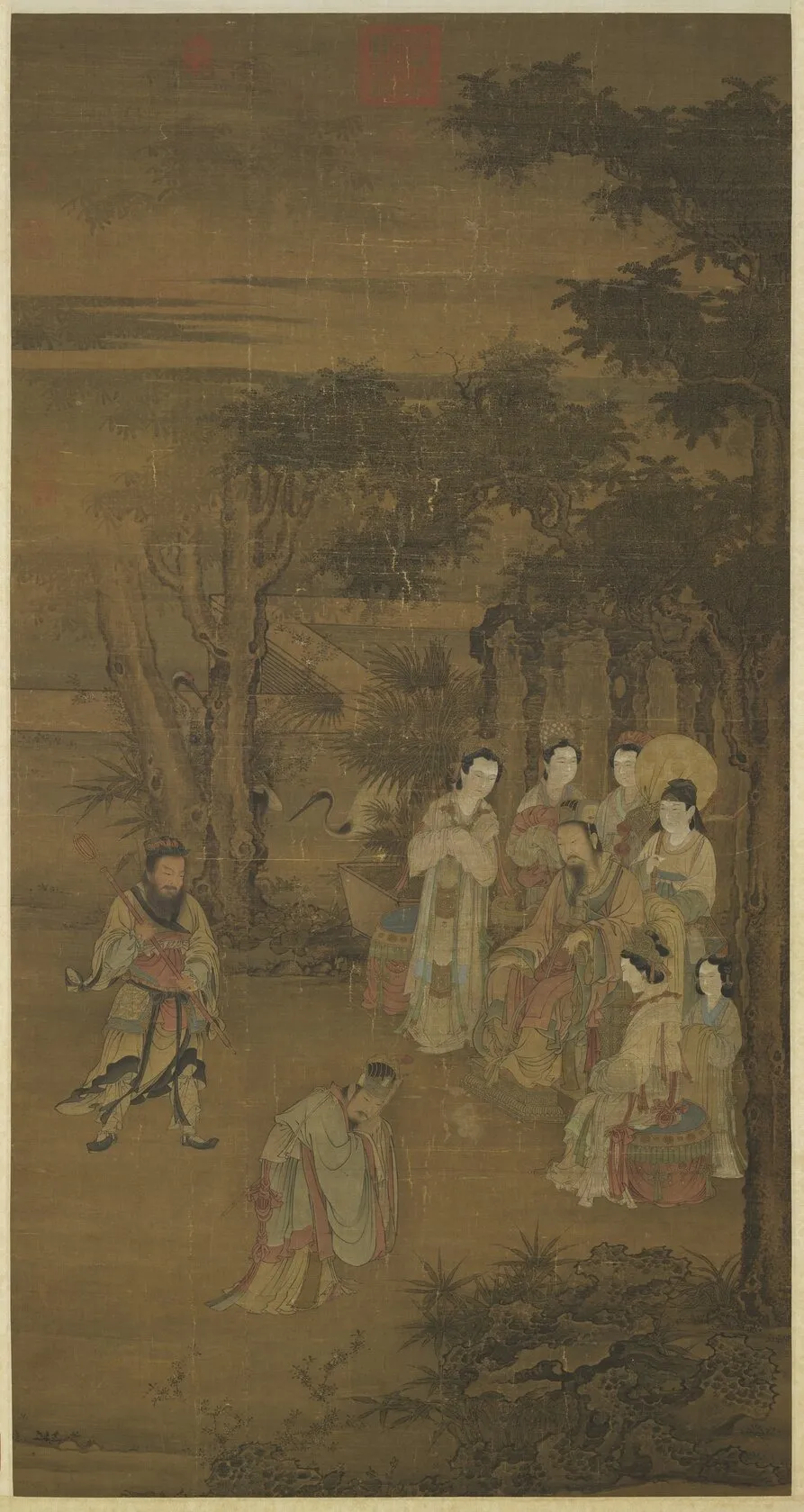 宋人卻坐圖 軸, by Unknown, unspecified, 1200