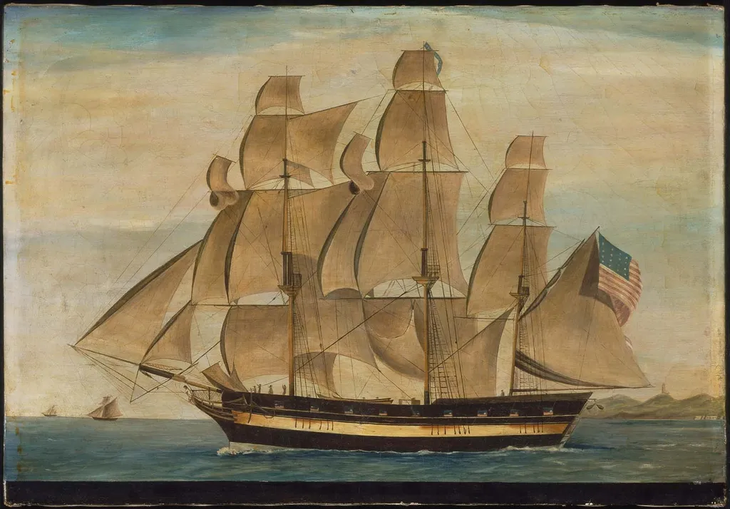 Early American Privateer "Avon", by Unknown, oil, 1815