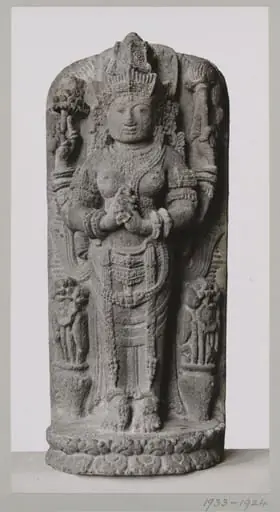East Javanese volcanic rock sculpture, relief figure of Umā, early 15th century, V&A Museum, London, by Unknown