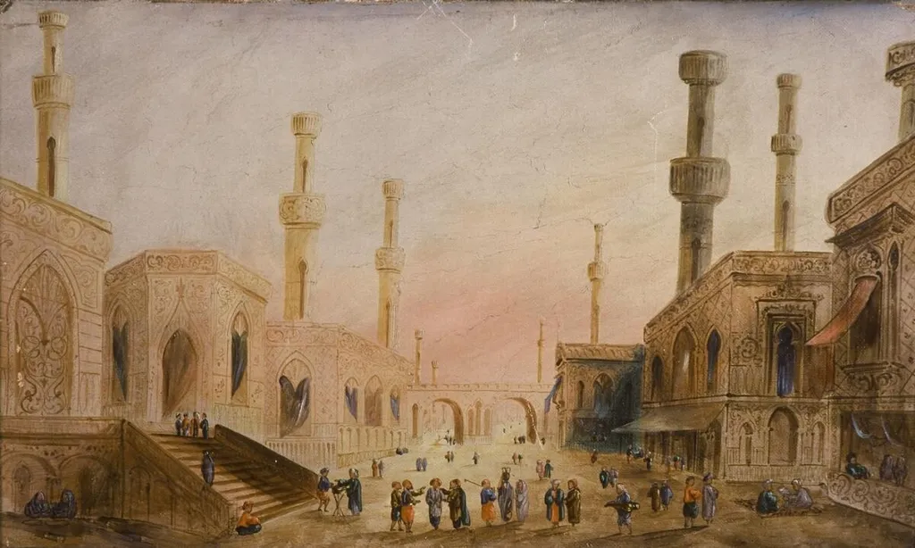 eastern square or palace, by Unknown, oil, 1896
