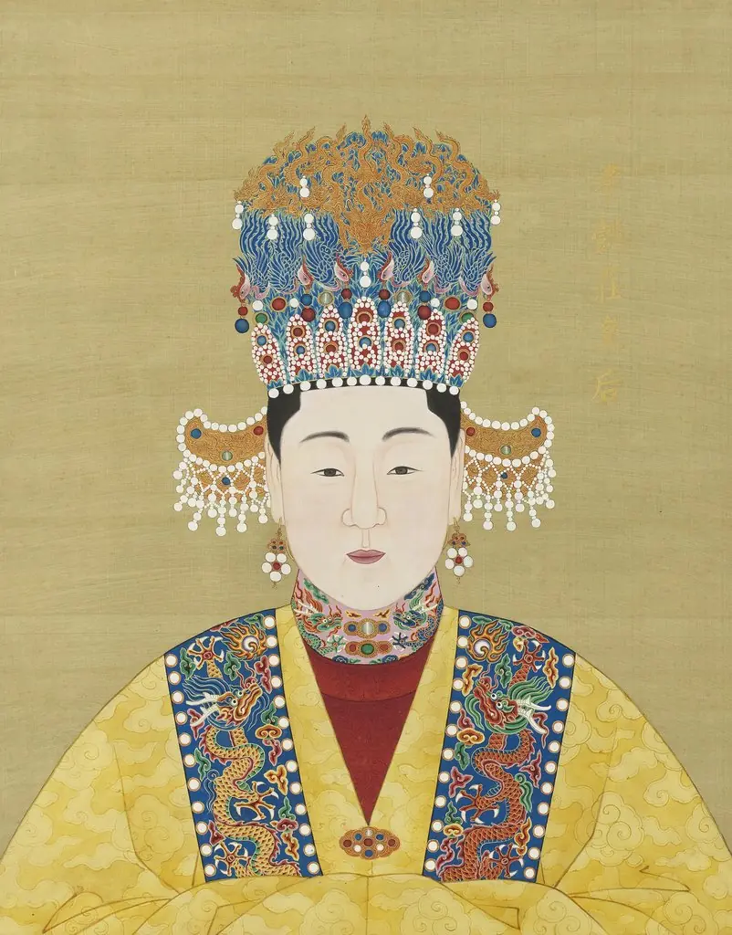明代帝后半身像册(二)-孝懿庄皇后, by Unknown