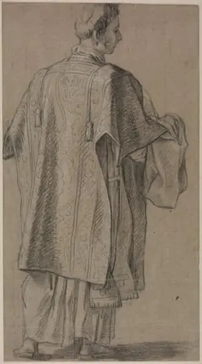 Ecclesiastic Seen from Behind, by Unknown